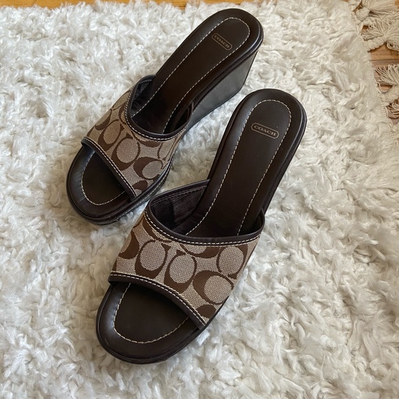 Coach Wedge Sandals - Picture 1 of 4